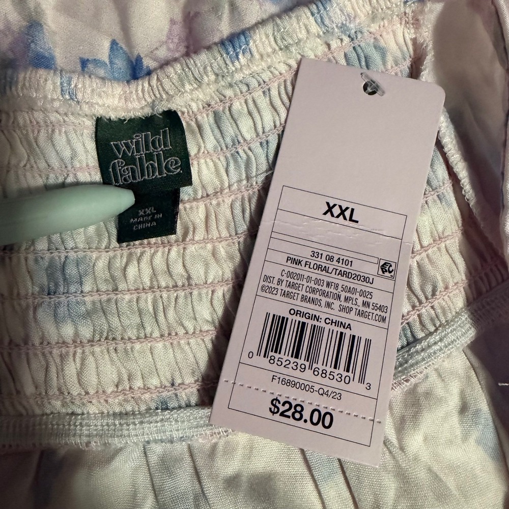 wild fable Pink Floral Maxi Dress with Blue Print - Picture 3 of 3